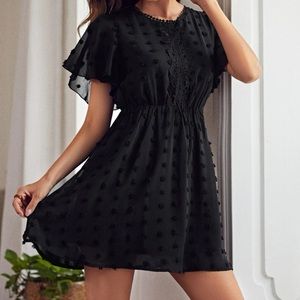 New dot black dress